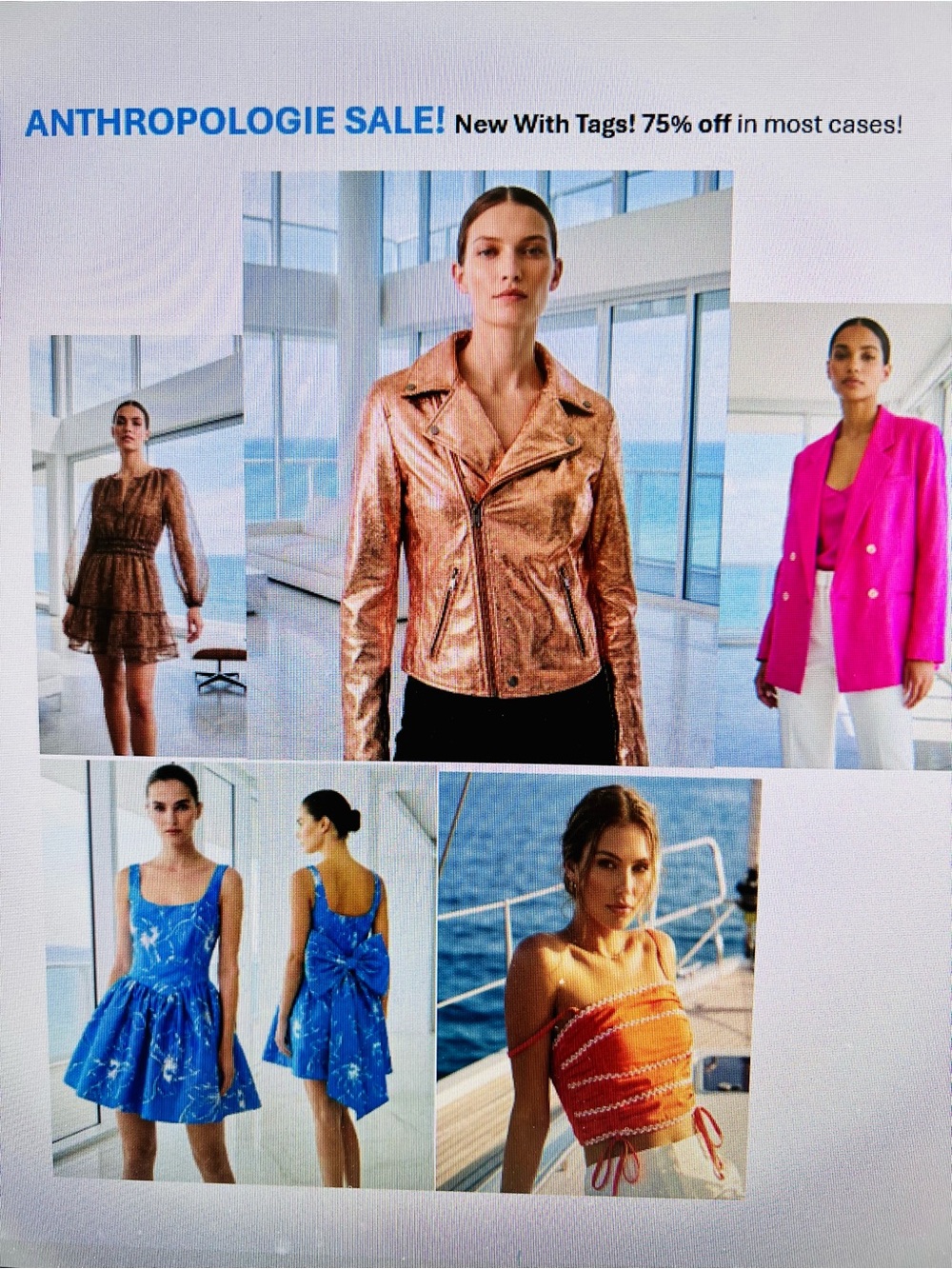 SALE! 75% off retail! NWT ANTHROPOLOGIE jackets dresses tops skirts!